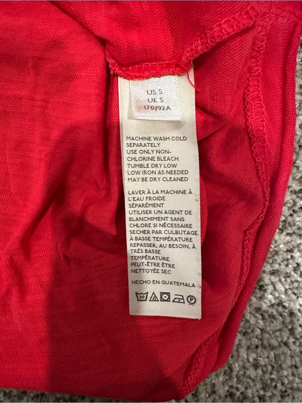 Free People Red Long Sleeve Crewneck Top